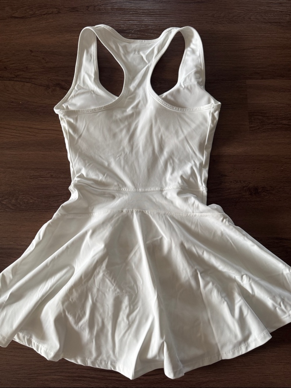 White Racerback Zip Front Tennis Dress with Shorts (NWT) - Picture 6 of 8